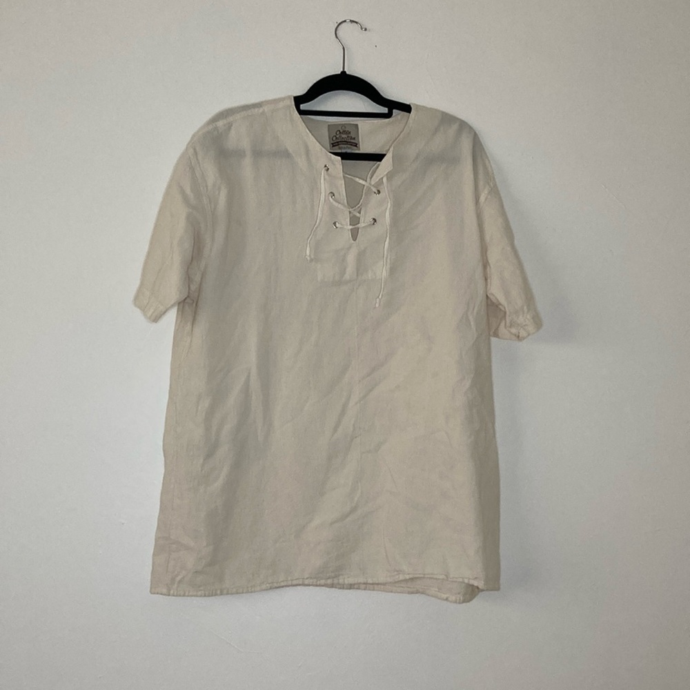 Cotton Collection Off-White Cotton Tunic- Sized Women’s XL